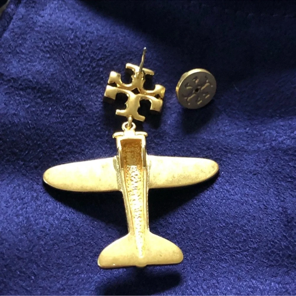 Tory Burch Gold Airplane Drop Earrings RETIRED NEW $129